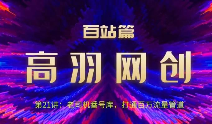 高羽网创百站篇第21讲：老司机番hao库，打通百万流量管道【视频课程】