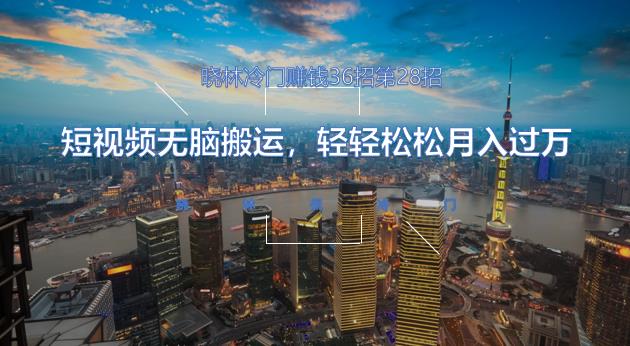 晓林冷门赚钱36招第28招短视频无脑搬运，轻轻松松月入过万【视频课程】