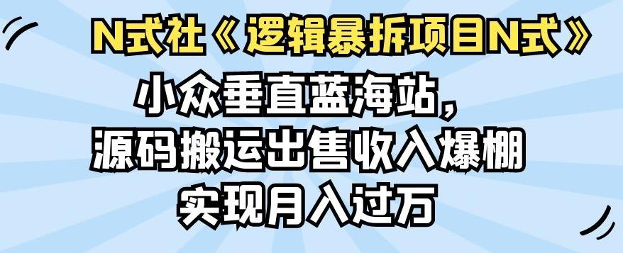 倪尔昂逻辑暴拆项目N式之12：小众垂直蓝海站，源码搬运出售收入爆棚实现月入过万
