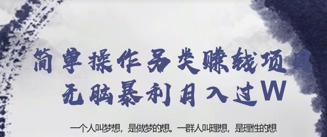 忠余网创32计第二十计：简单操作另类赚钱项目无脑暴利月入过万【视频课程】