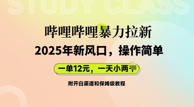 哔哩哔哩暴力拉新：2025年新风口，一单12元，一天数张(附开白渠道和保姆级教程)