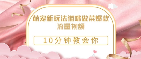 萌宠新玩法猫咪做菜爆款流量视频，10分钟教会你