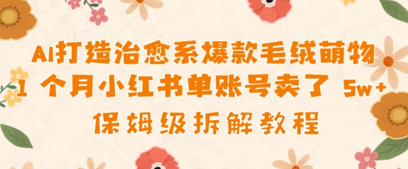 AI打造治愈系爆款毛绒萌物1个月卖了几w，保姆级项目拆解