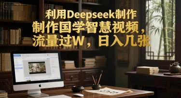 利用Deepseek制作国学智慧视频，流量过W，日入几张