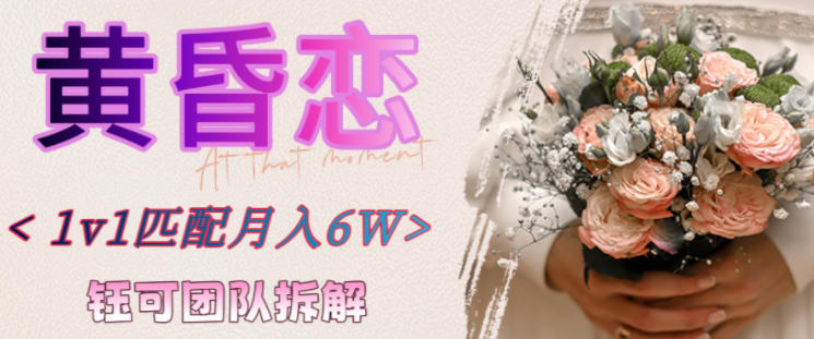 副业拆解：黄昏恋1对1匹配月入6个，潜力巨大