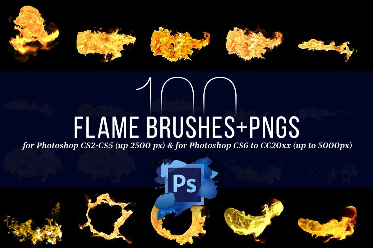 100个Photoshop火焰笔+ PNG